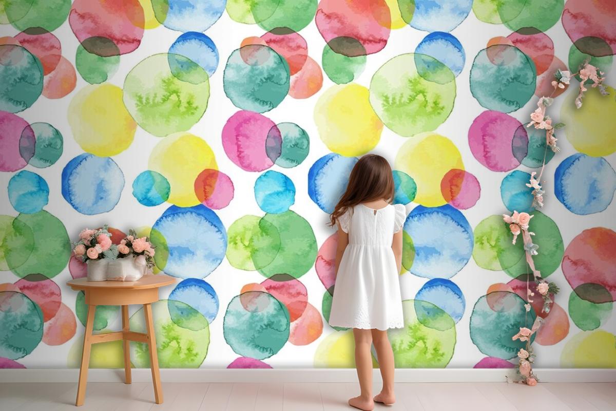 Abstract Watercolor Pattern Design Wallpaper Mural