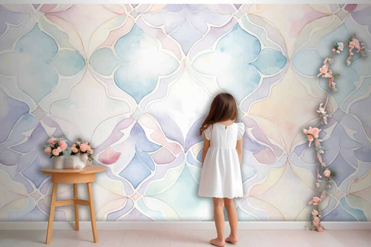 Abstract Watercolor Pattern Wallpaper Mural