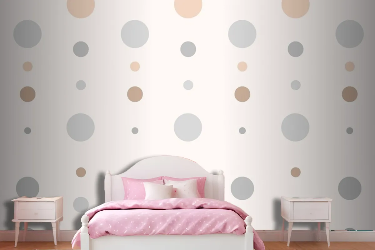 Aesthetic Polka Dot Pattern In Cream Wallpaper Mural