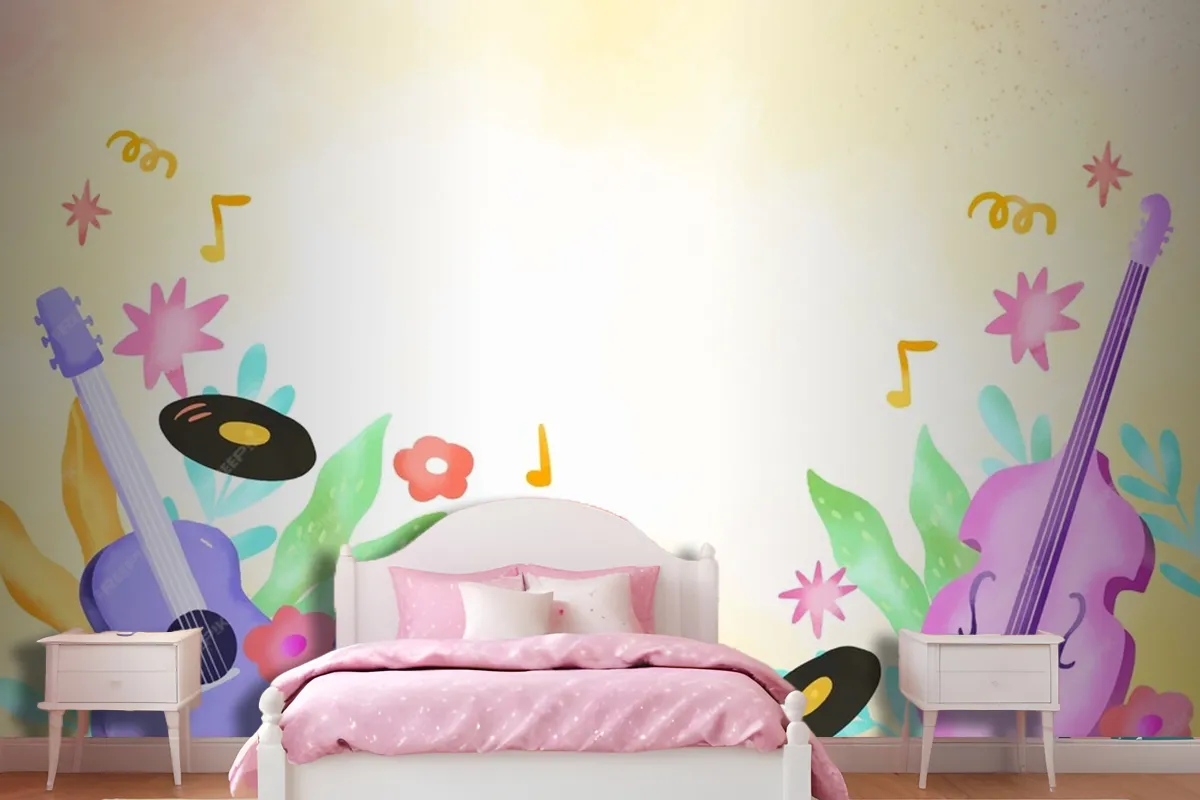 Background For World Music Day Celebration Wallpaper Mural