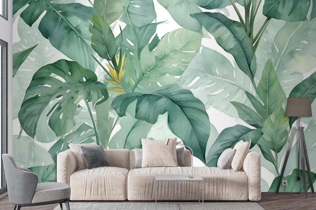 Banana Leaf Wallpaper Wallpaper Mural