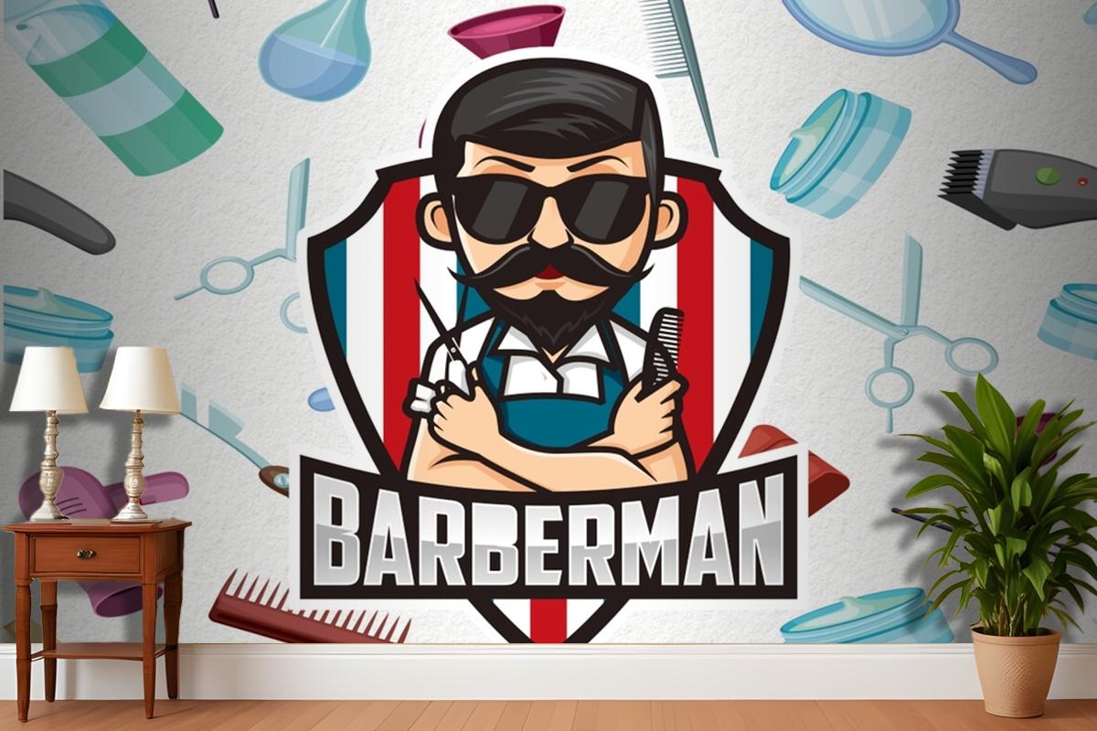 Barberman Erkek Kuaför Duvar Kağıdı