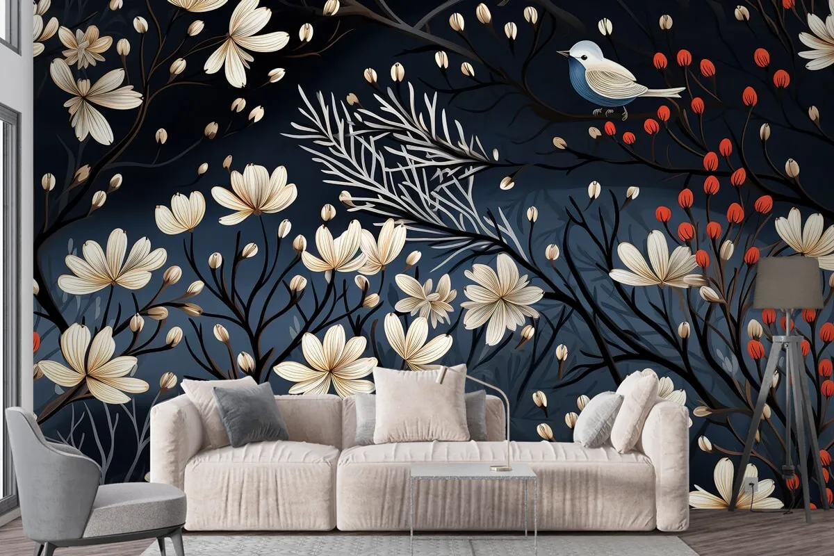 Beauty And Cute Christmas Seamless Pattern Wallpaper Mural