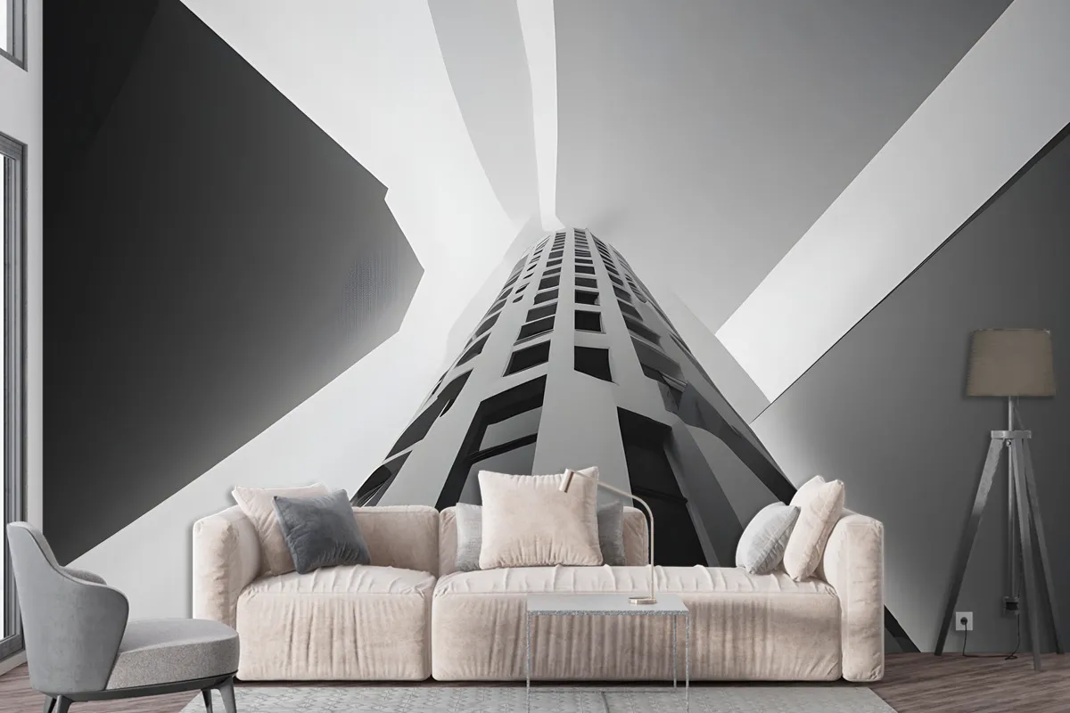 Black And White Architectural Firstperson Perspective Wallpaper Mural