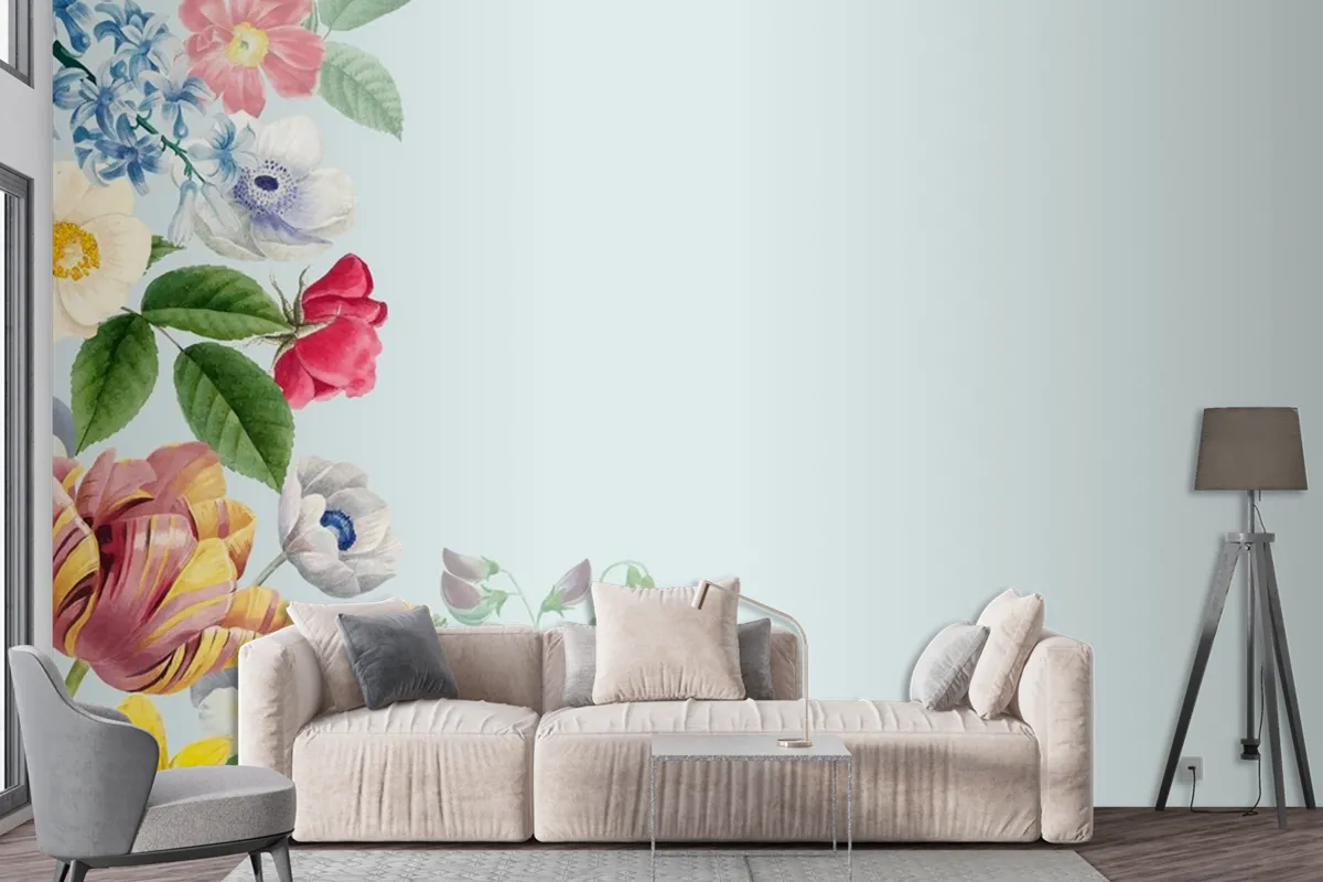 Blank Floral Copy Space Wallpaper Mural