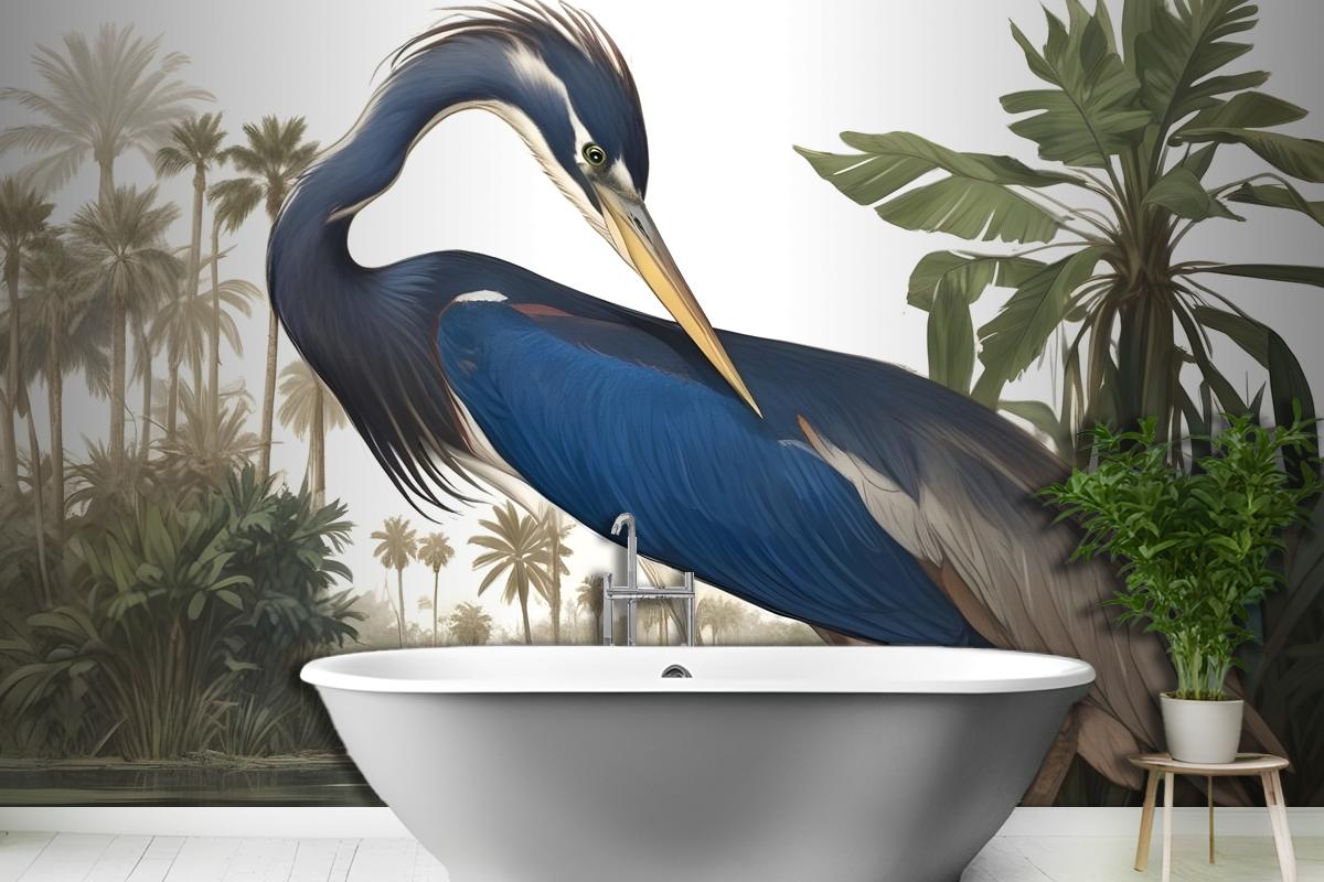 Blue Heron Wallpaper Mural