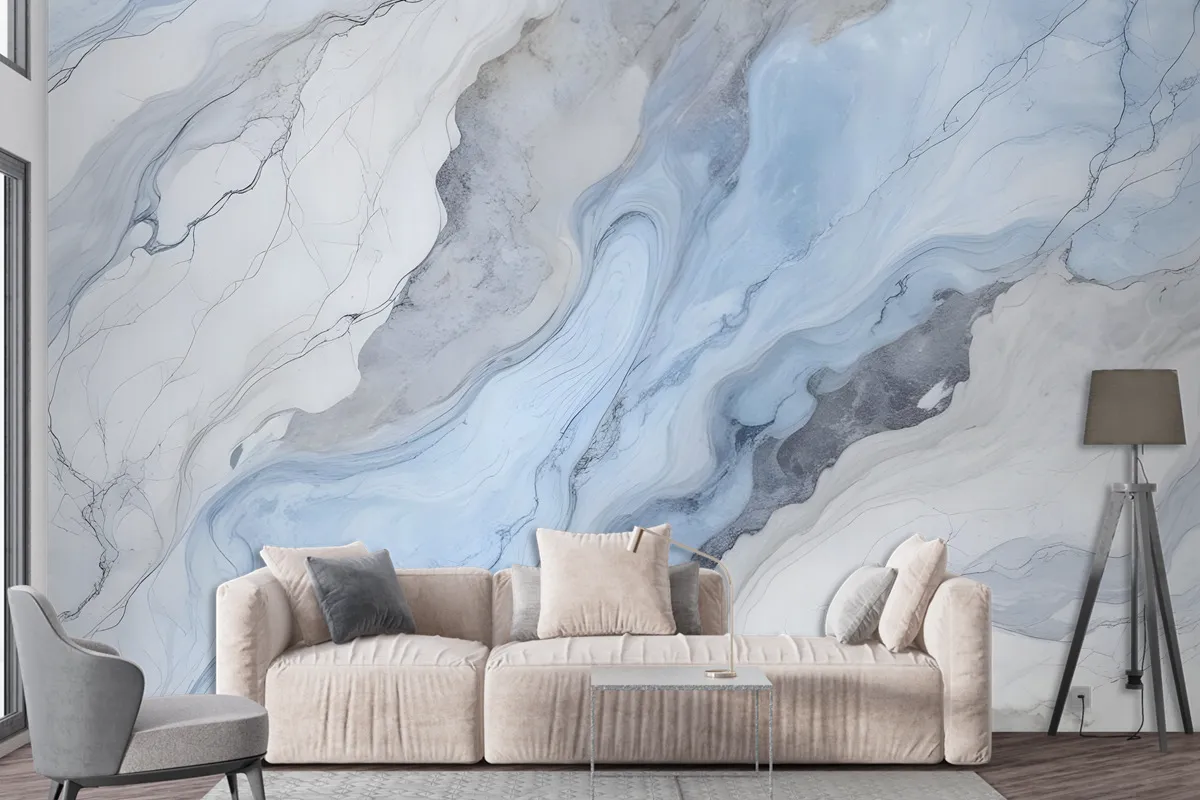 Blue Marble Art Wallpaper Mural