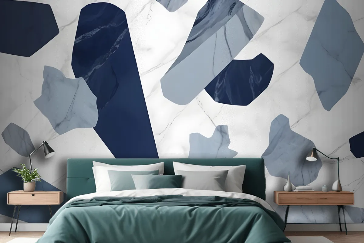 Blue Marble Terrazzo Wallpaper Mural