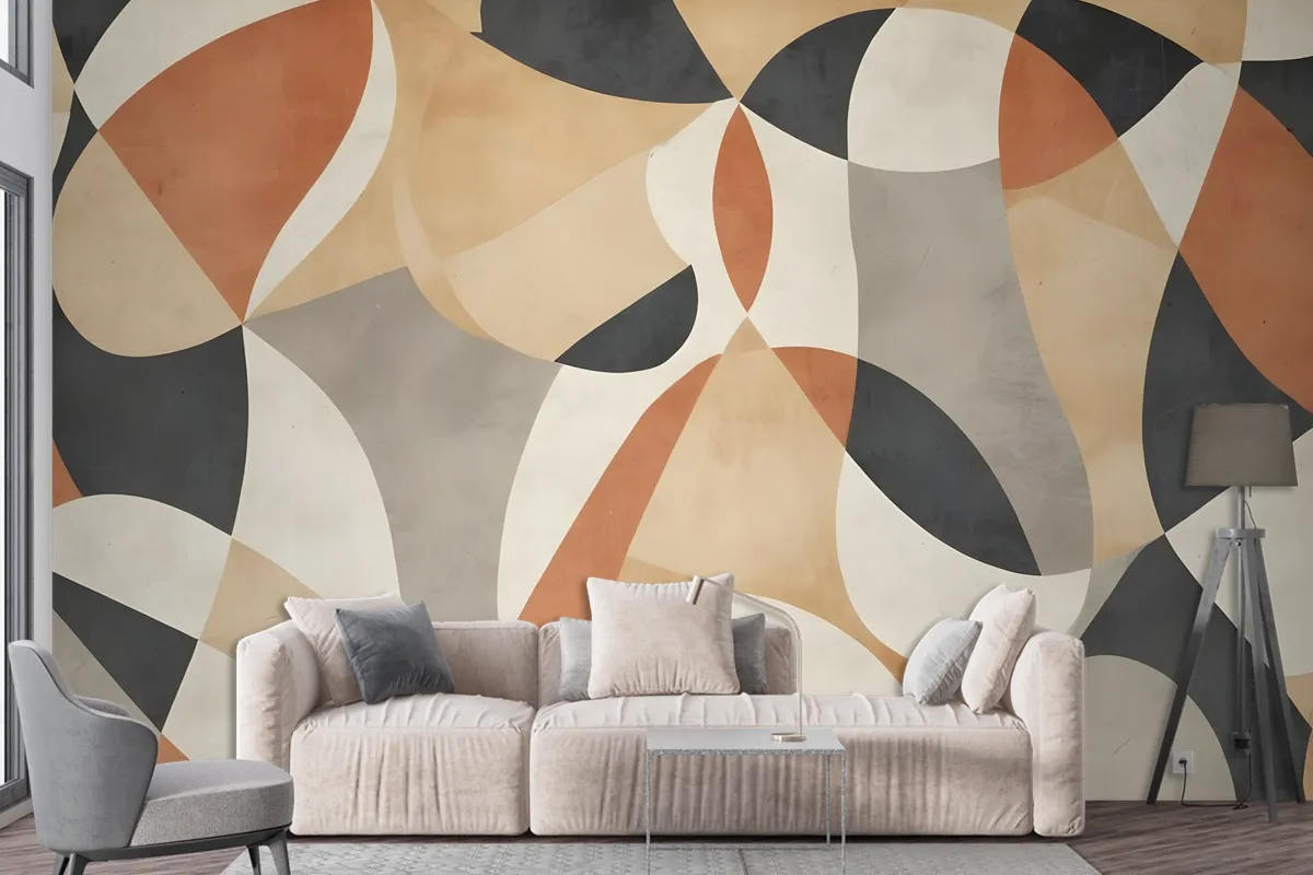 Boho Geometric Abstract Art Wallpaper Mural