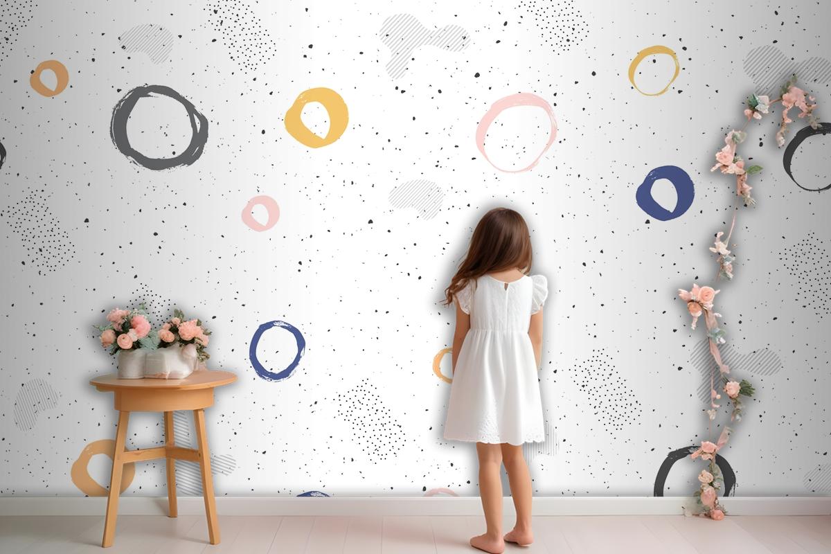 Brush Circular Stroke Watercolor Wallpaper Mural