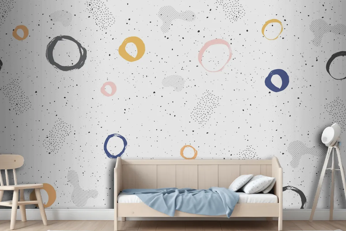 Brush Circular Stroke Watercolor Wallpaper Mural