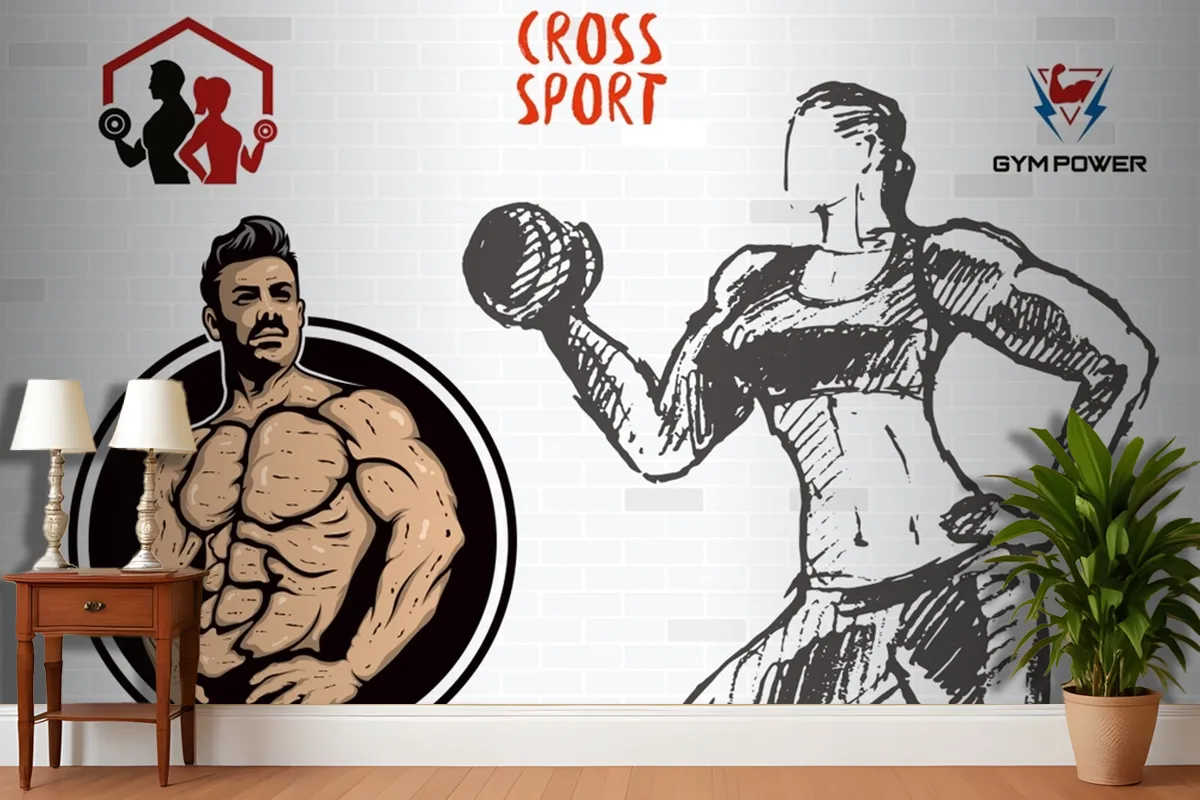 Çapraz Spor Gym Fitness Duvar Kağıdı