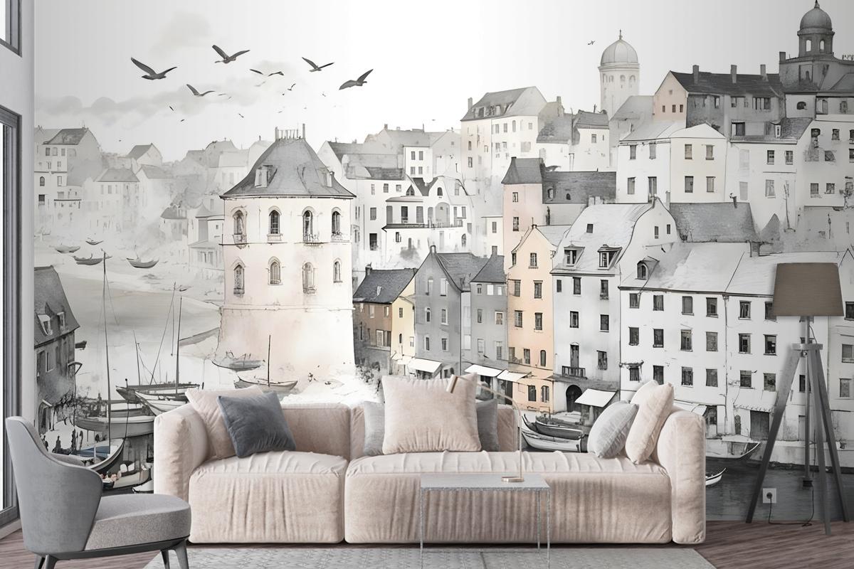 Charcoal City Wallpaper Mural