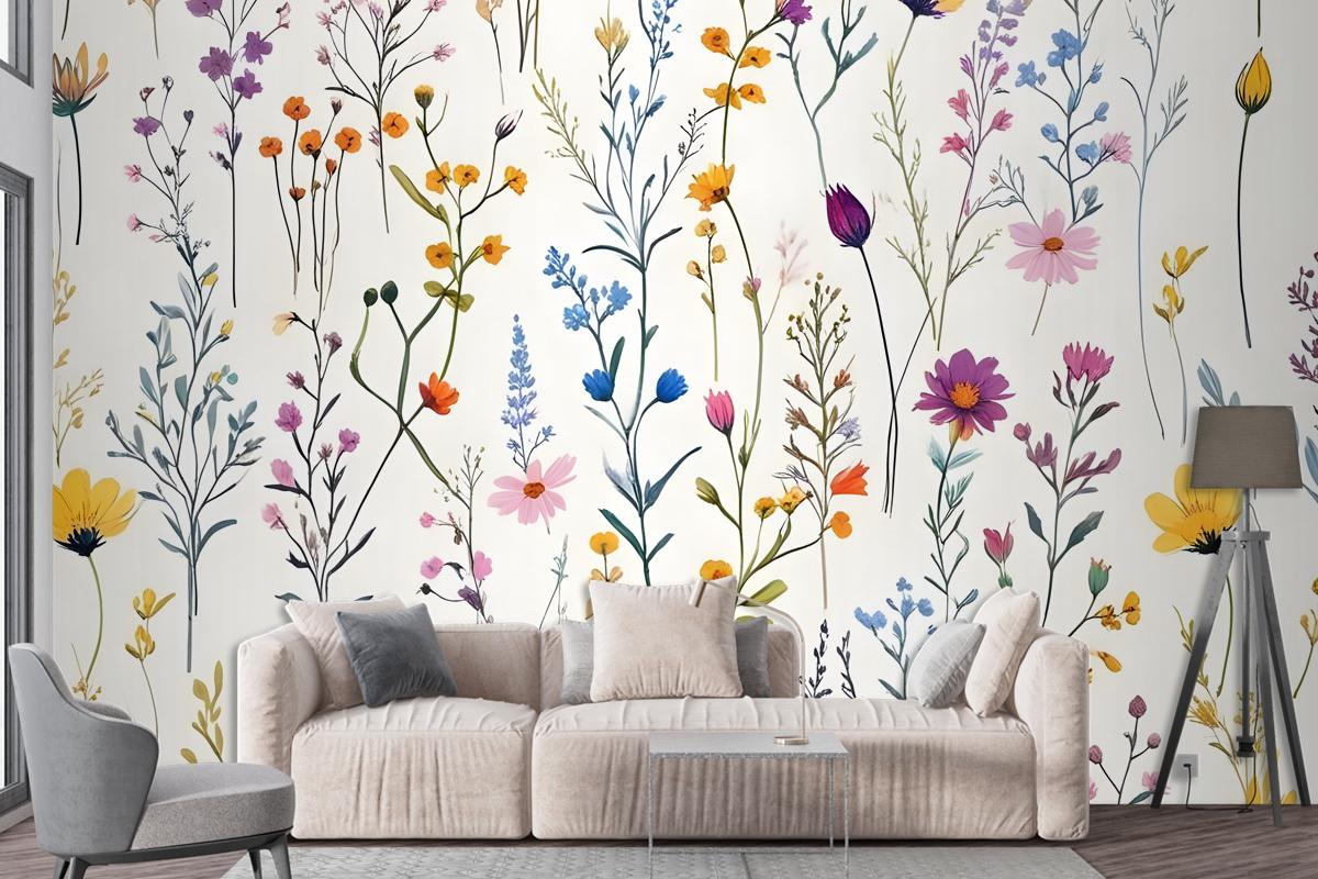 Colorful Blossoms Wallpaper Mural