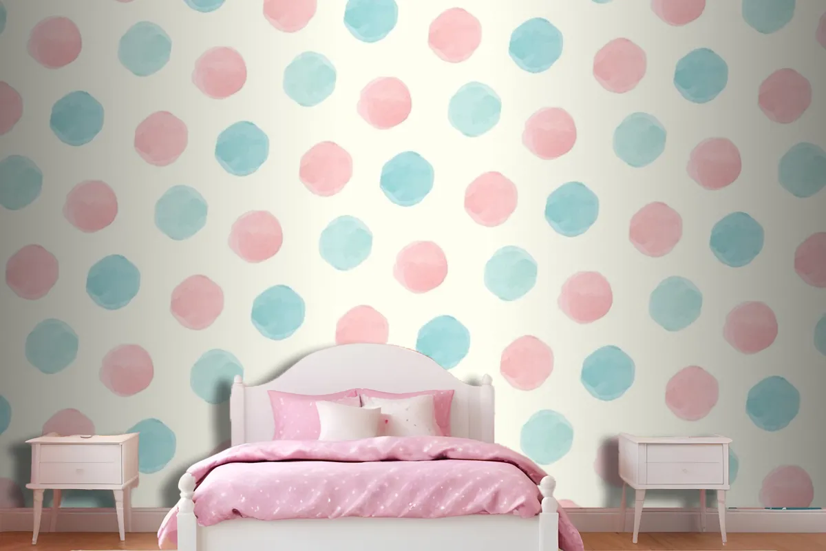 Colorful Geometric Seamless Pattern Girl Wallpaper Mural