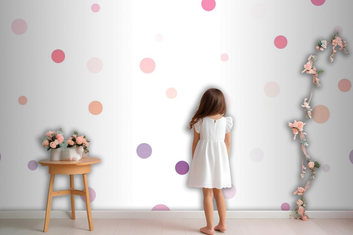 Colorful Spots On A White Background Seamless Pattern Wallpaper Mural