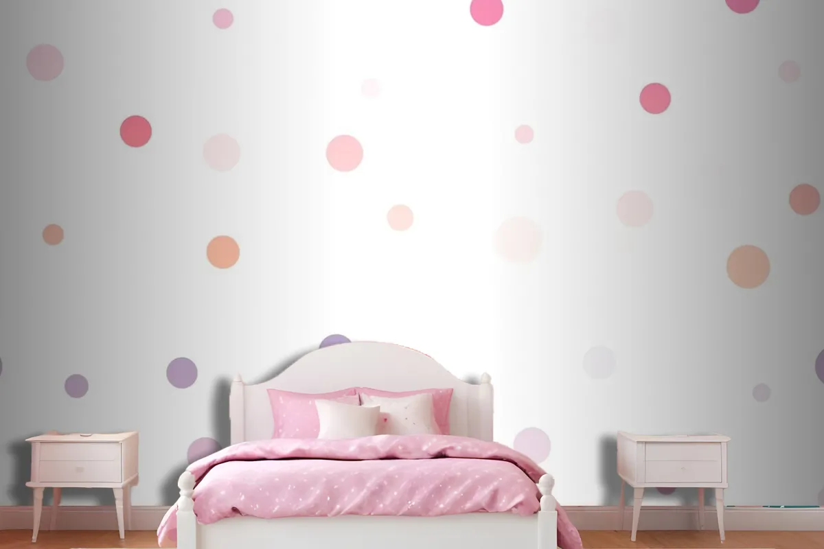 Colorful Spots On A White Background Seamless Pattern Wallpaper Mural