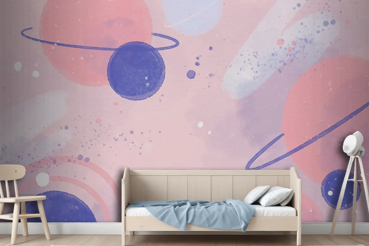 Colorful Watercolor Galaxy Wallpaper Mural