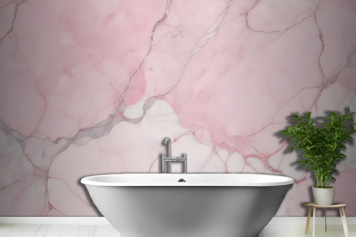 Cracked Pink Marble Wallpaper Mural