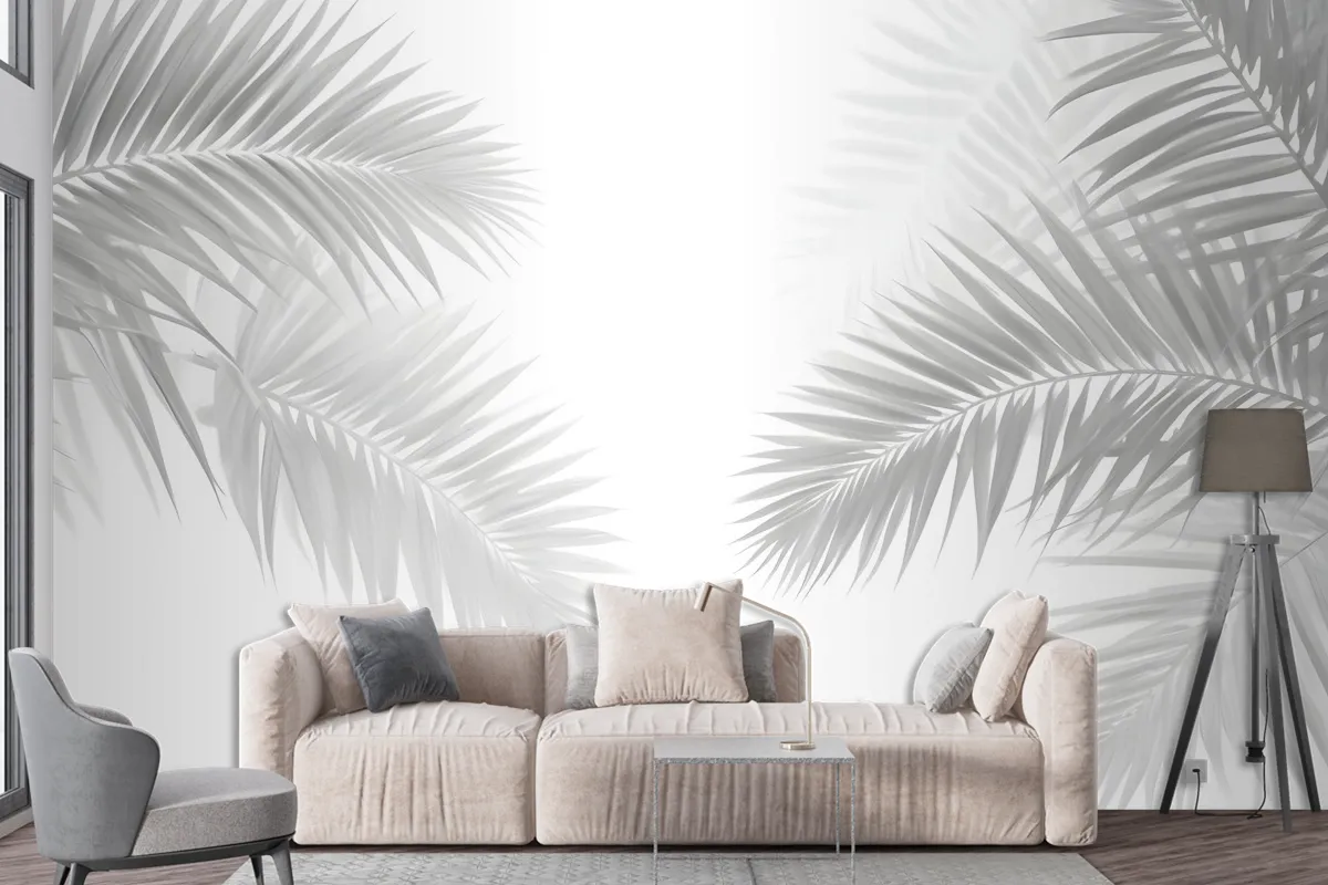 Dark Tropical Leaf Wallpaper Mural