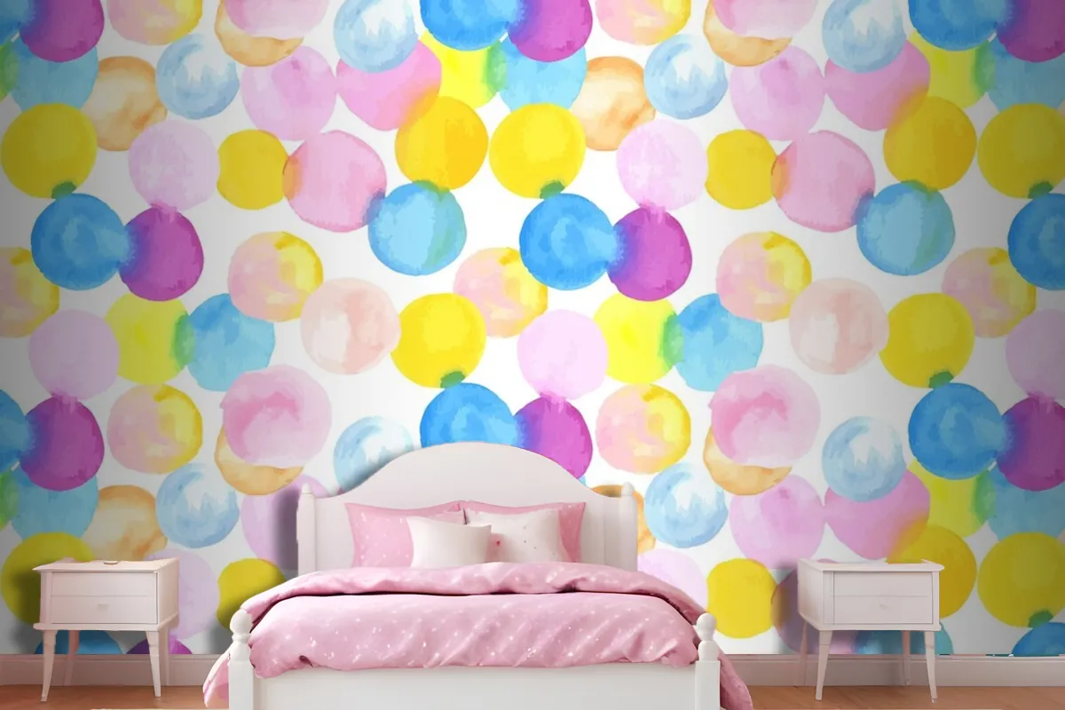 Dotted Abstract Watercolor Seamless Pattern Wallpaper Mural