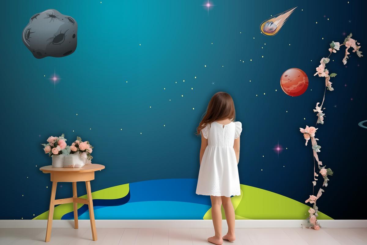 Earth And Planets Scenes Wallpaper Mural