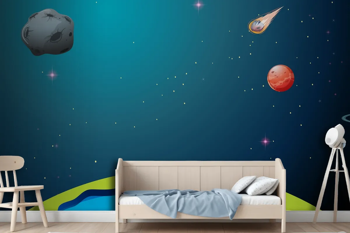 Earth And Planets Scenes Wallpaper Mural