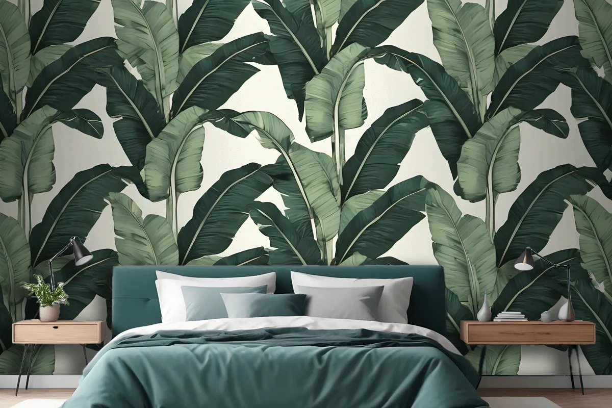 Exotic Banana Leaf Wallpaper Mural