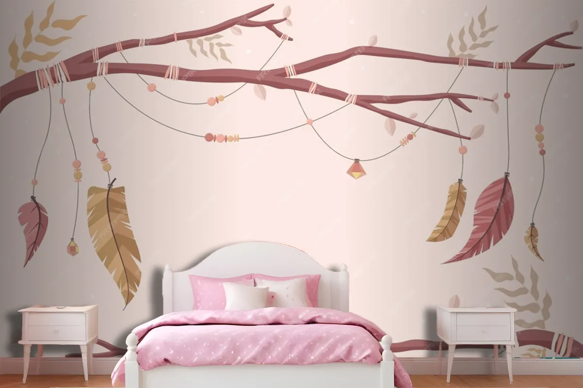 Flat Design Boho Background Wallpaper Mural