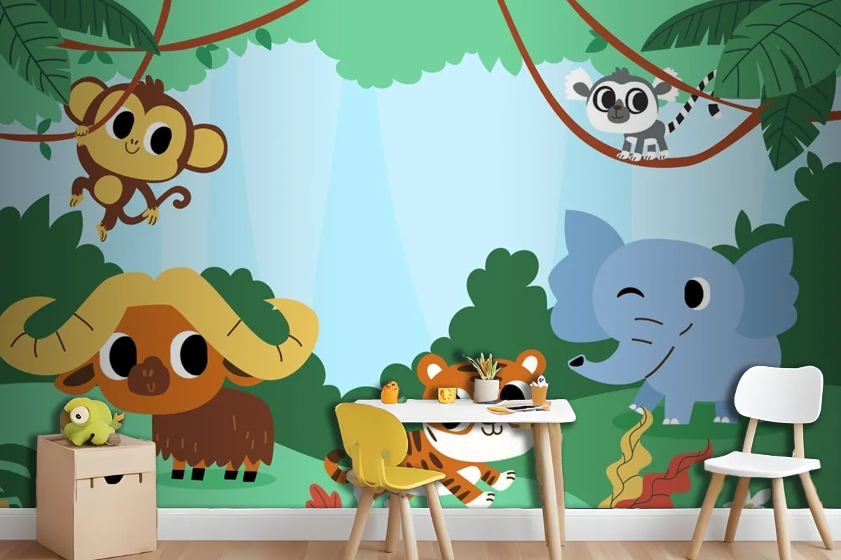 Flat  For World Animal Day Celebration Wallpaper Mural