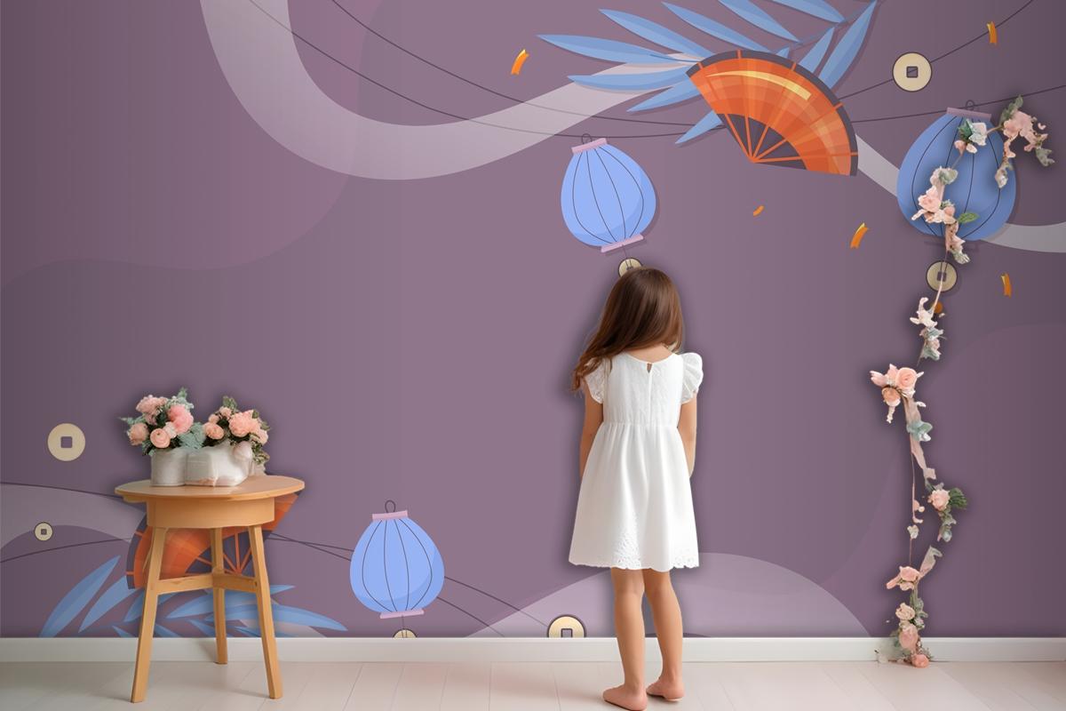 Flat Midautumn Festival Wallpaper Mural