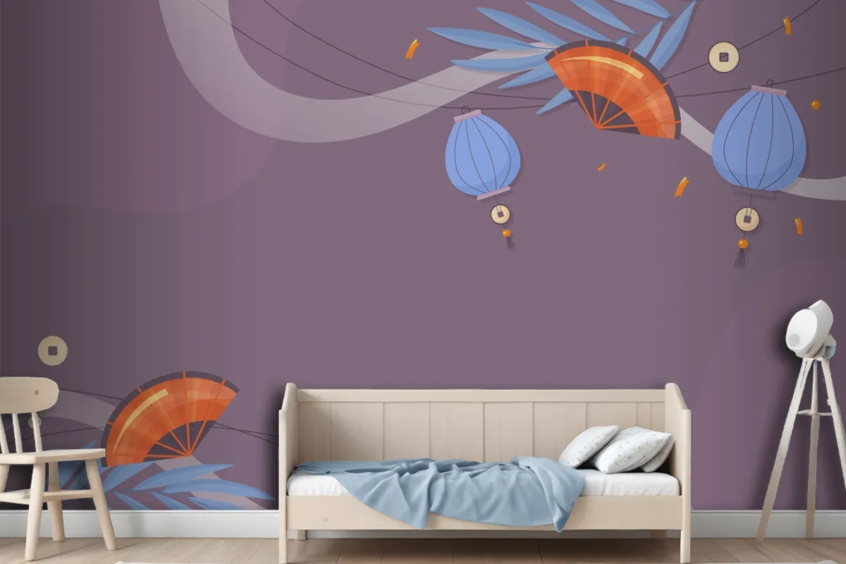 Flat Midautumn Festival Wallpaper Mural