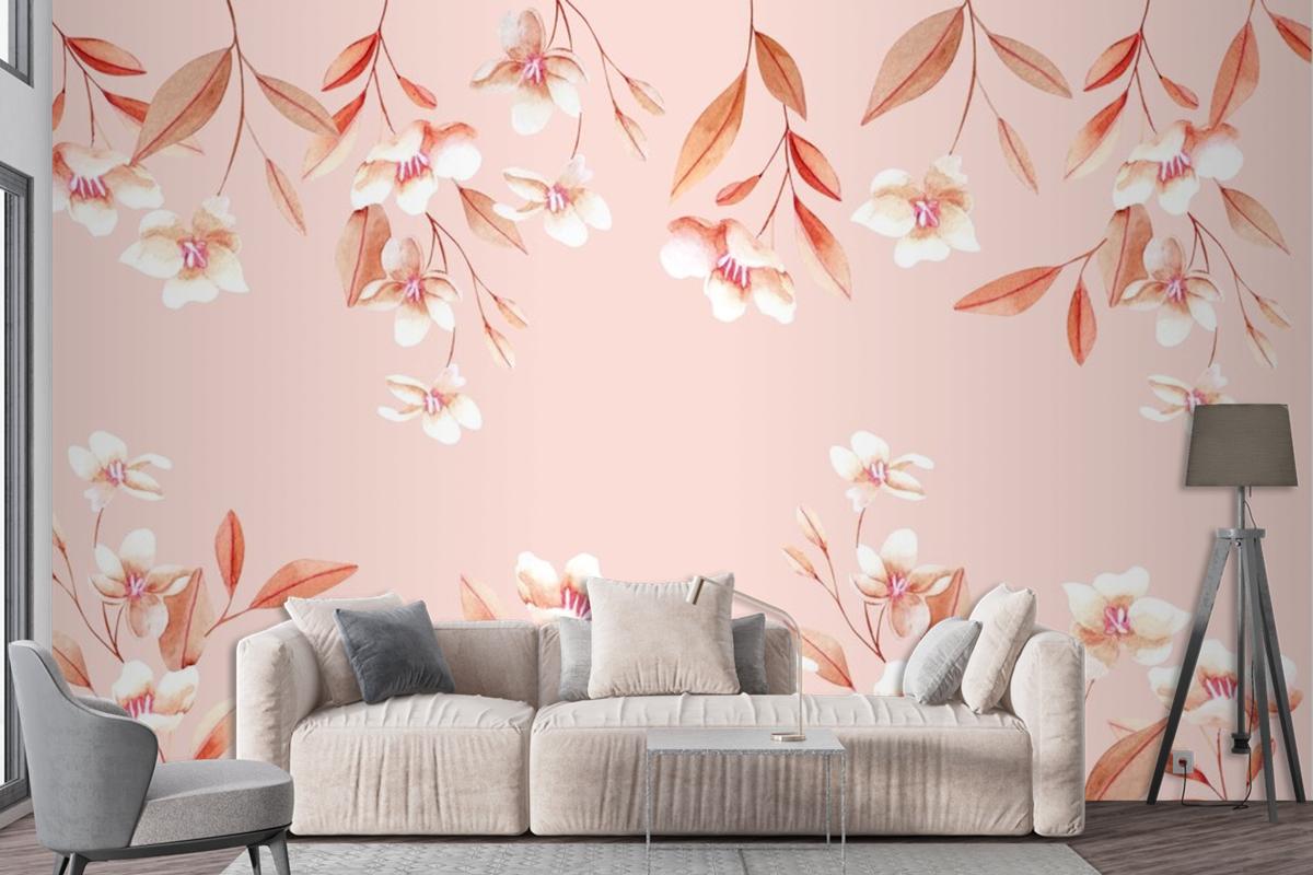 Floral Background With Soft Colors Wallpaper Mural