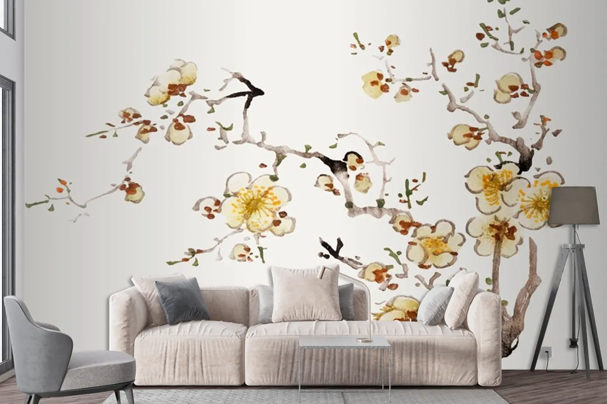 Flower Botanical Art Print Wallpaper Mural