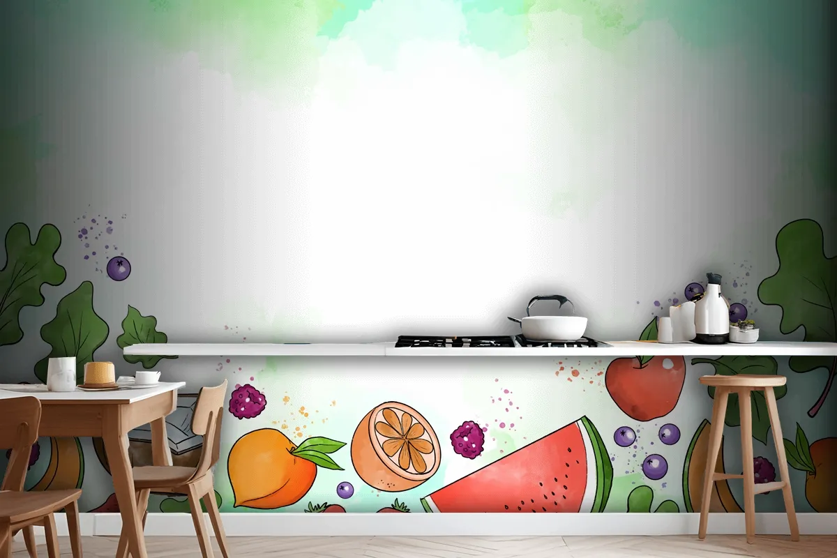 Fruit And Vegetables Wallpaper Mural