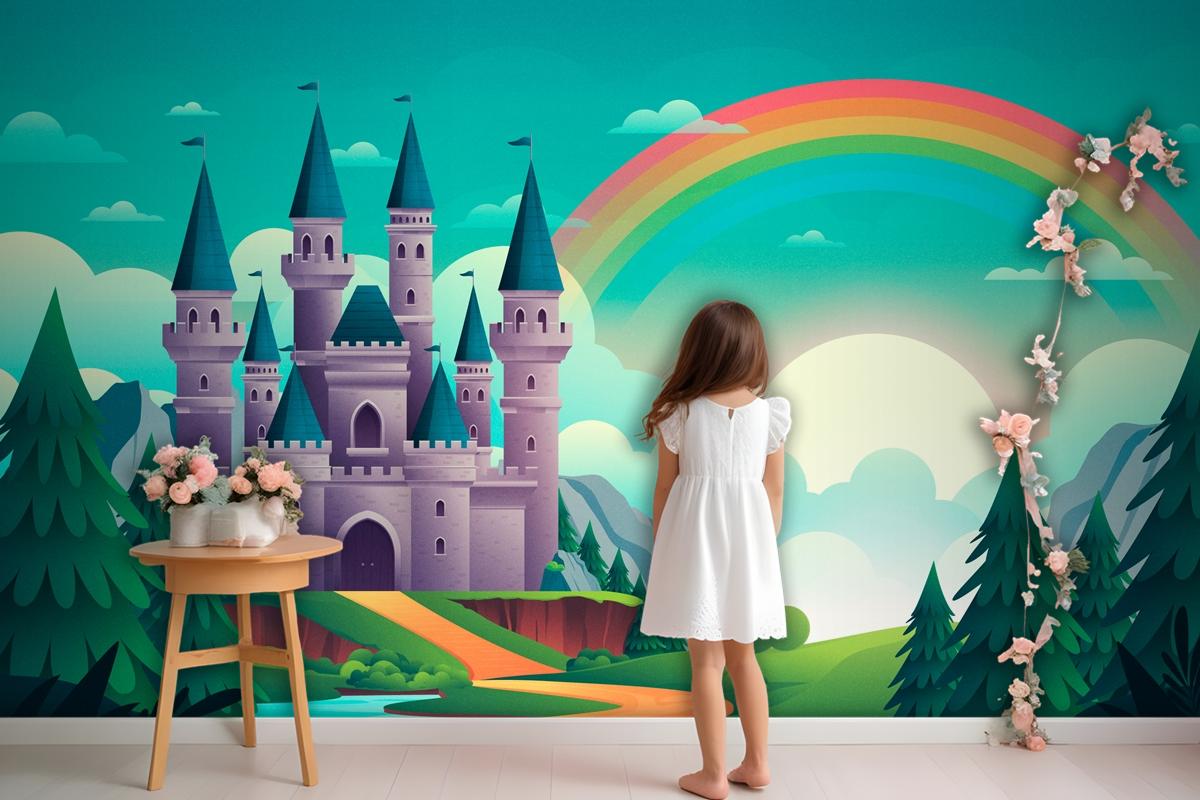 Gradient Fairytale Background Kids Boy Wallpaper Mural