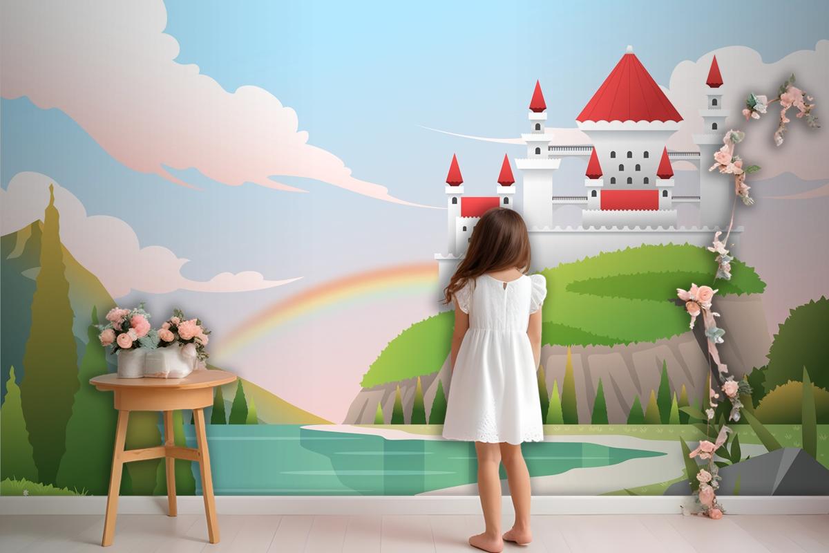 Gradient Fairytale Background Kids Wallpaper Mural