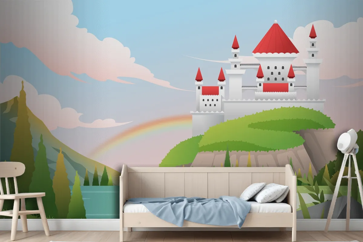 Gradient Fairytale Background Kids Wallpaper Mural