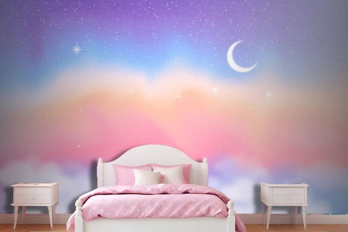 Gradient Pastel Sky Background Kids Girl Wallpaper Mural