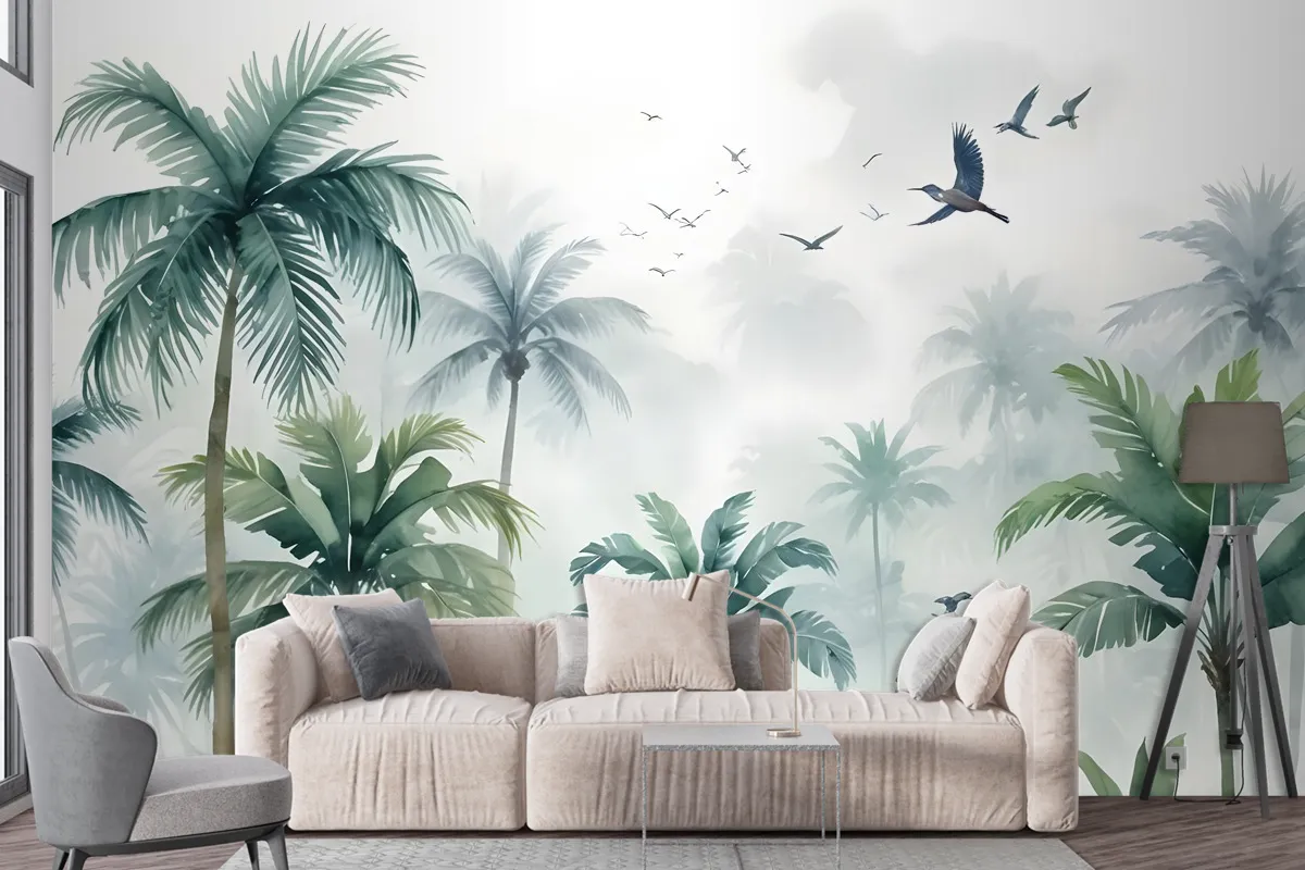 Green Tropical Forest Wallpaper Mural