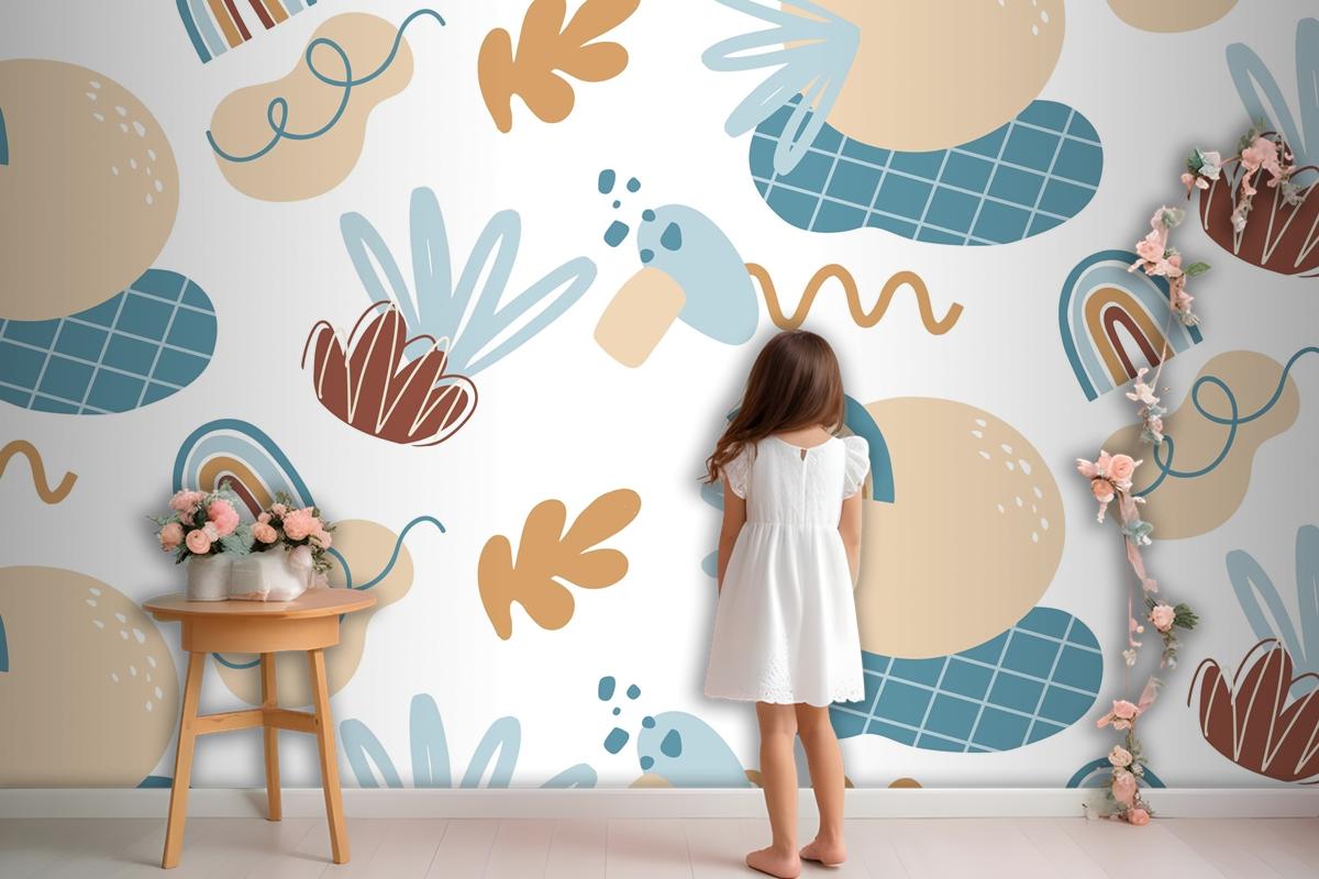 Hand Drawn Abstract Element Pattern Wallpaper Mural