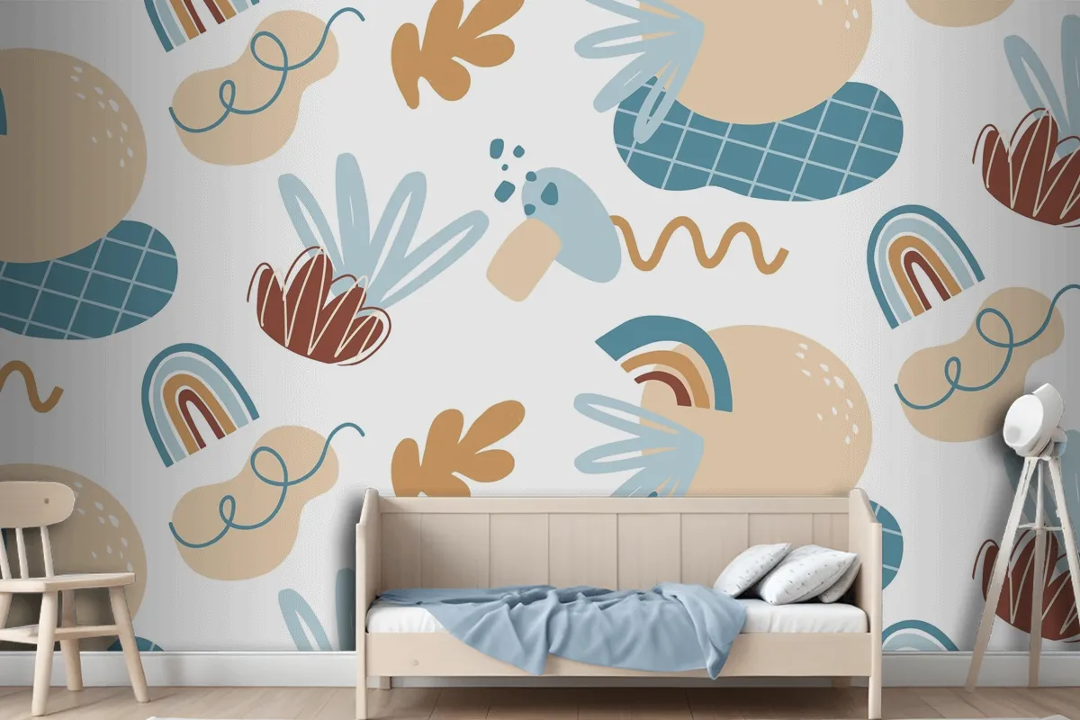 Hand Drawn Abstract Element Pattern Wallpaper Mural