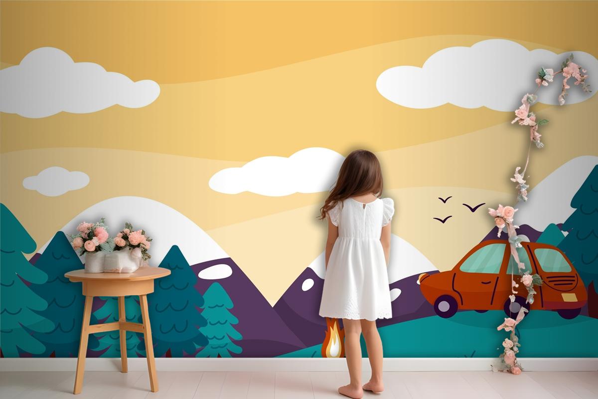 Hand Drawn Adventure Background Wallpaper Mural