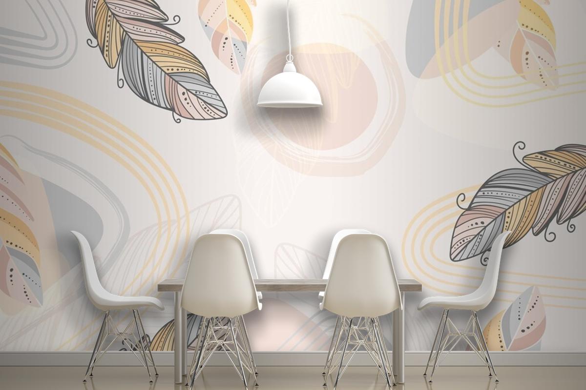 Hand Drawn Boho Background Wallpaper Mural