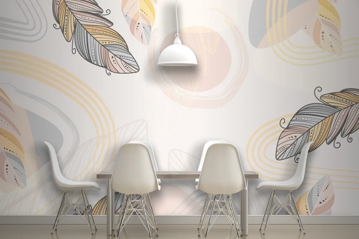 Hand Drawn Boho Background Wallpaper Mural