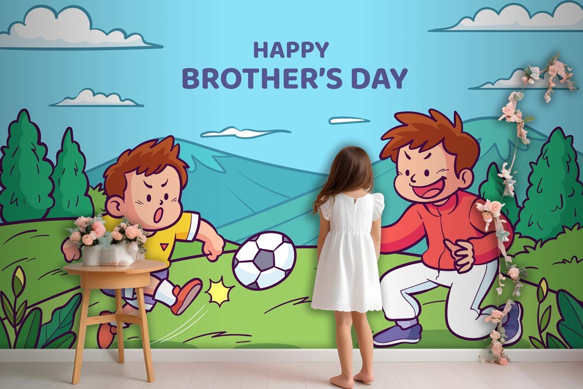 Hand Drawn Brothers Day Wallpaper Mural