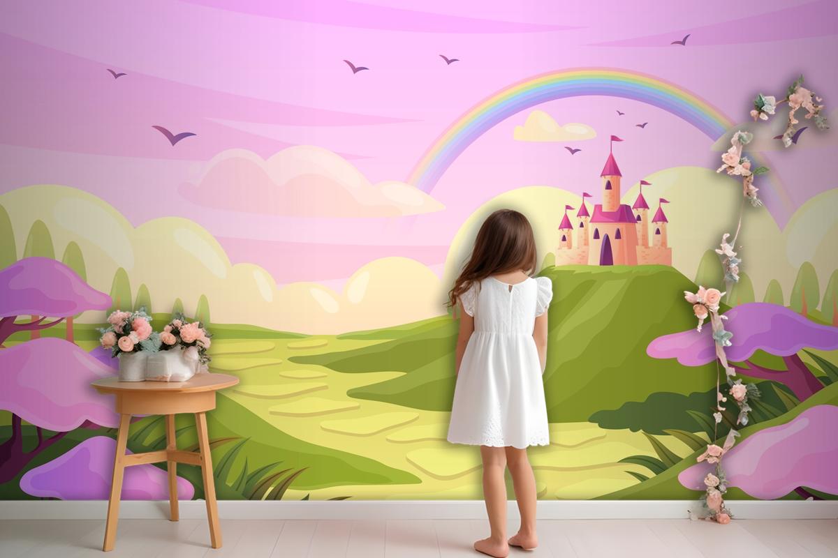 Hand Drawn Fairytale Background Wallpaper Mural