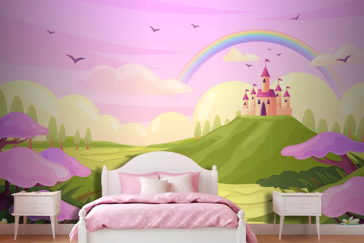 Hand Drawn Fairytale Background Wallpaper Mural