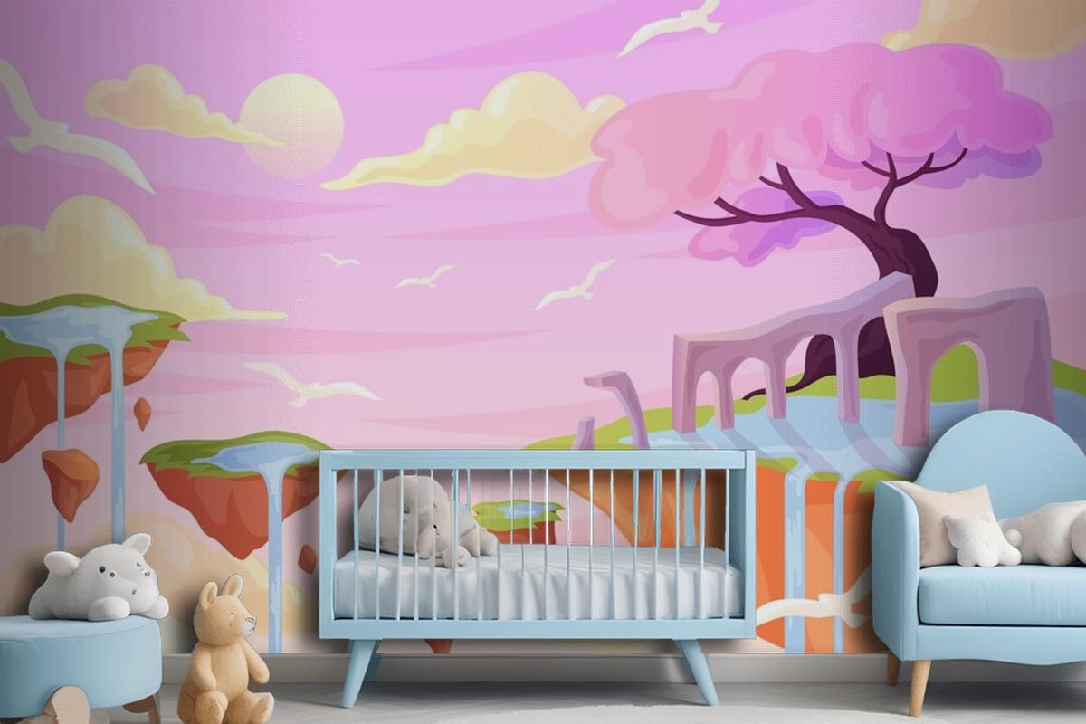 Hand Drawn Fairytale Girl Wallpaper Mural