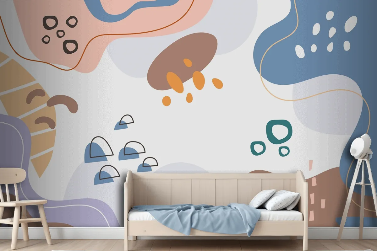 Hand Drawn Flat Design Abstract Doodle Wallpaper Mural